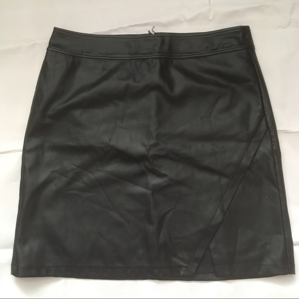 Loft vegan leather black mini skirt